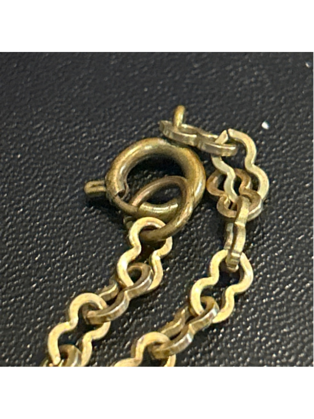 Women's vintage Gold Tone Necklace with Blue Rhinestones & faux pearl 26” - Picture 4 of 5